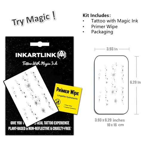 Stars and Moon Shining Temporary Tattoos - Waterproof, Realistic, Durable, Semi-Permanent, INKARTLINK