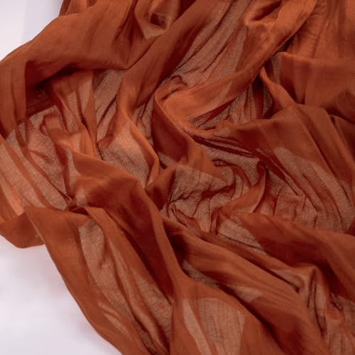 Terracotta Fall Table Runner - Cheesecloth Boho Wedding Thanksgiving Decor 10ft