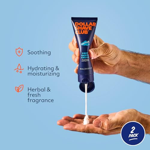 Men's Post Shave Hydrating Cream - Moisturizing Aftershave for Sensitive Skin - 3.4 oz (2 Pack)