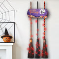 Halloween Wall Decor Broom Parking Sign with 3 Witch Brooms - Spooky Outdoor Indoor Halloween Decoration