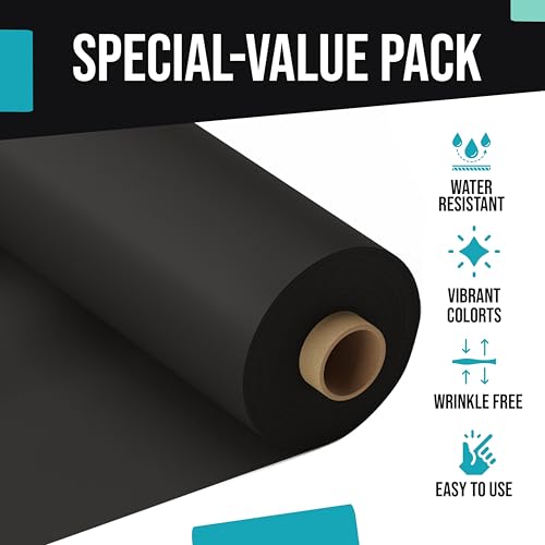 Black Plastic Table Cover Roll - 40" x 300' Disposable Banquet Tablecloth - Variation: Basic Black / 300 Feet Value Roll