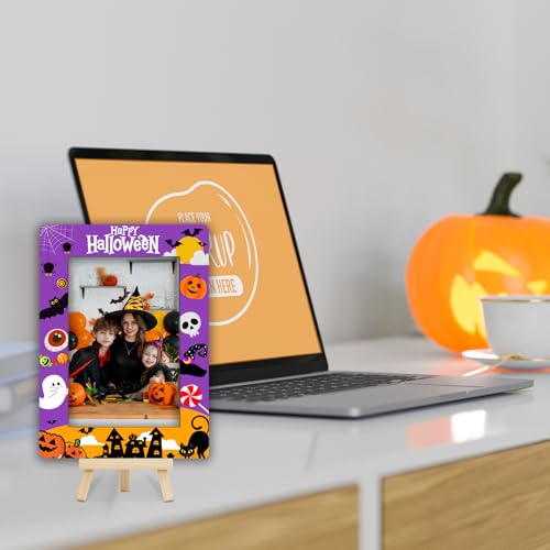 Halloween Picture Frame 4x6 Spooky Ghost Pumpkin Gift - Halloween 7 Variation