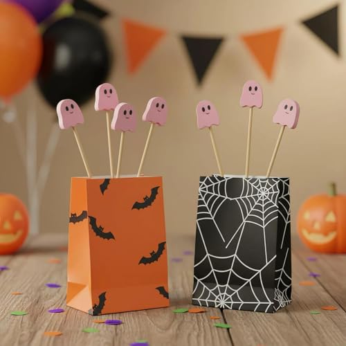 Pink Ghost Cocktail Picks 100 Pcs for Halloween Party Appetizers