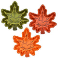 Autumn Leaf-Shaped Metallic Plastic Serving Dishes - Set of 3, Fall Decor & Party Supplies