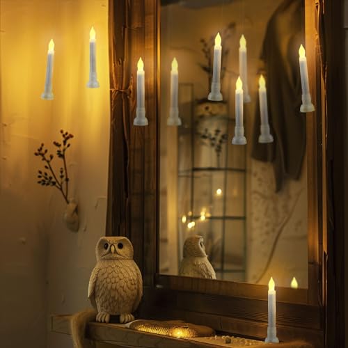 Homemory Flameless Floating Candles with Wand Remote - Warm White, 12 Pack