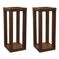Rustic Wooden Candle Holders Set for Wedding & Farmhouse Decor - 12 Inch