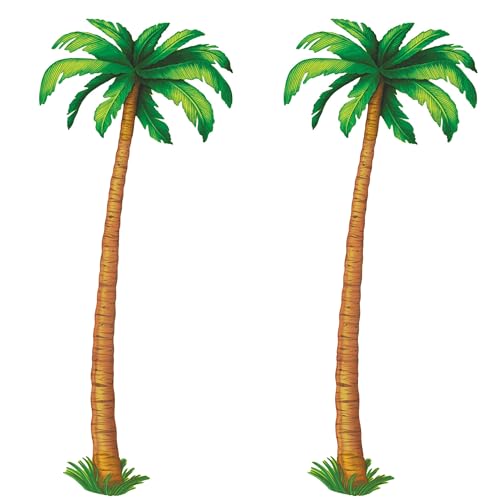 Jointed Palm Tree Decorations - 6ft Luau Theme 2 Pack