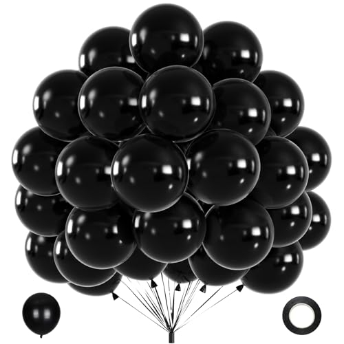 Black Latex Balloons 12 Inch - 40 Pack for Wedding Party Decorations - Variation: Black