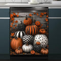 Fall Pumpkins Magnetic Dishwasher Cover with Leaves - Farmhouse Kitchen Decor, Variation 0801fallsticker1-3