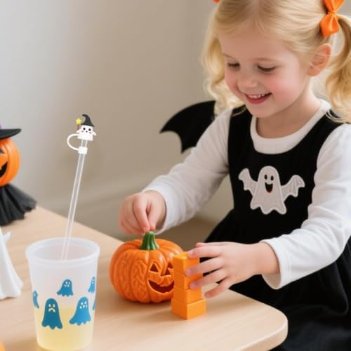 Halloween Silicone Straw Cover Caps for 30oz/40oz Cups - 8 Pack