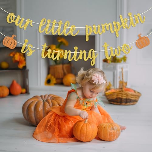 Autumn Second Birthday Banner - Pumpkin Theme for Halloween & Fall Parties