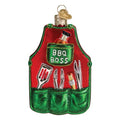 Glass Blown BBQ Apron Ornament - Handcrafted Holiday Kitchen Decoration