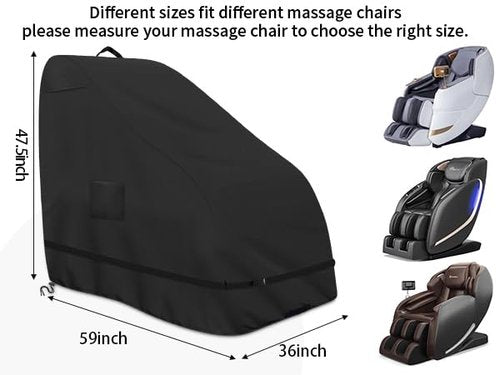 Dustproof Thickened Massage Chair Cover, STARTWO Waterproof Zero Gravity Armchair Covers 420D Oxford Cloth Game Recliner Protective, Fit RealRelax Most Brands of Massage Chair(Black 59 * 39.5 * 47 in)