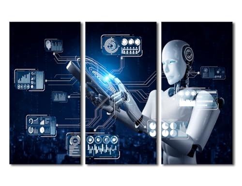 Wall Art Decorations Robot Concept Canvas Print - 42x28 in - Variation of THIS listing