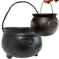 Halloween & St. Patrick’s Cauldron Set - Reusable Plastic Trick-or-Treat Buckets, 12 & 8 Inches