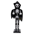 15-Inch Wooden Halloween Skull Nutcracker - Spooky Holiday Decor