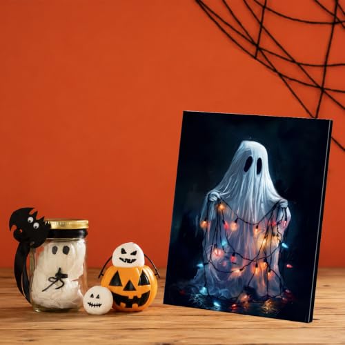Ghost Wall Art Halloween Decor 8x10 Gothic Ghost Glowing Wall Hanging - Variation: Ghost-18