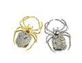Halloween Spiders Decoration Set - Small Pyrite & Alloy Spider Figurines, 2 Pieces - Variation of B Spider Mixed 2Pcs