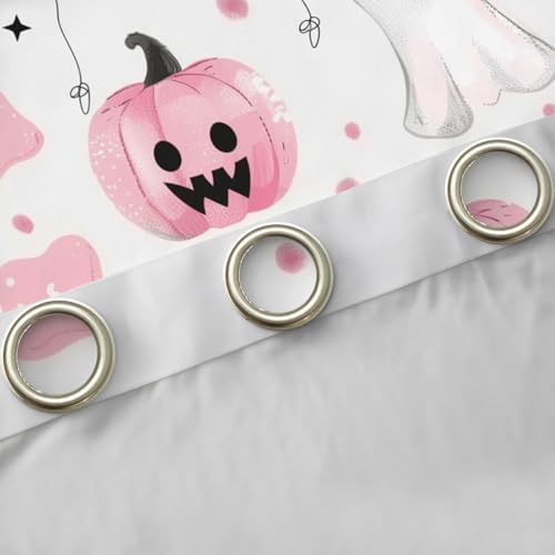 Halloween Blackout Curtains 42 x 84 Inch - Pink White, Pack of 2