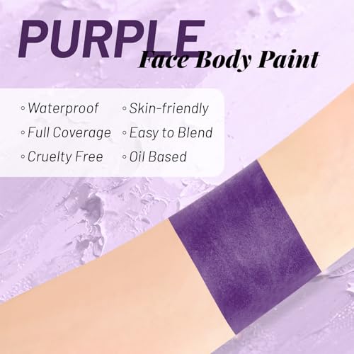 Purple Oil-Based Face & Body Paint Stick - Lavender Violet, Long-Lasting, Vegan, Easy Application