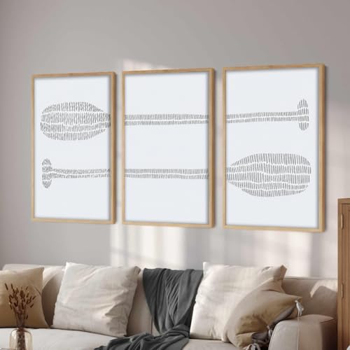 3 Pieces Nautical Paddle Oar Wall Art Set - Lake House Canvas Decor 12x16 Black & White