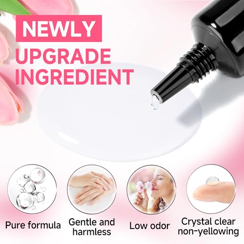 Semi Nail Glue Set - 2pcs 10ml Strong Fast-Drying Press On Nail Adhesive