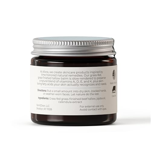 100% Grass Fed Beef Tallow for Skin - Whipped Tallow Balm with Jojoba Oil for Dry & Sensitive Skin, 2oz (Unscented)
