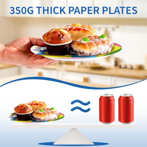 Playful Horror Cartoon Birthday Party Paper Plates Set - 96 Pieces