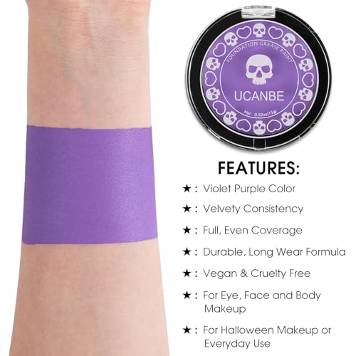 Purple Face & Body Paint Makeup Kit - Non-Toxic Halloween Cosplay & SFX