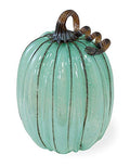 Handblown Glass Pumpkin Tabletop Décor - Blue Autumn, 7.5 x 11 Inches