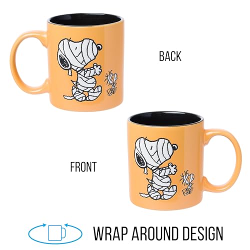 Peanuts Mummy Snoopy and Woodstock Ceramic Mug 20oz - Halloween Themed