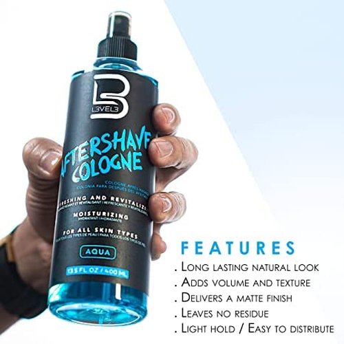 L3 Level 3 After Shave Spray Cologne - Softens Skin - Refreshes and Relieves Face and Skin - Styling Powder Included (Aqua)