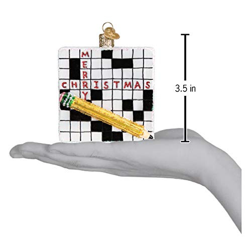Christmas Glass Ornament Crossword Puzzle Handcrafted Holiday Decor