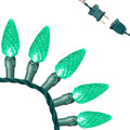 Green C6 LED Christmas Lights Outdoor - Festia 70 Bulb String, Waterproof & Connectable - St. Patrick's Day Decoration