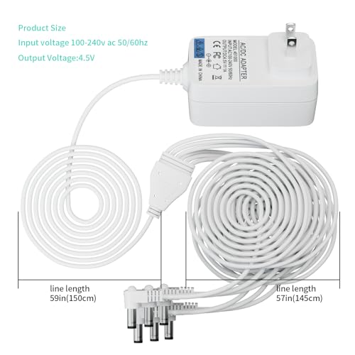 4.5V Power Adapter with 6 Output Heads for Lemax Christmas Village Decor