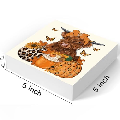 Fall Highland Cow Pumpkin Coffee Decor Wooden Box - Autumn Home Accent