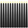 8.5 Inch Black LED Flameless Taper Candles Bulk - Safe Battery-Operated Decor