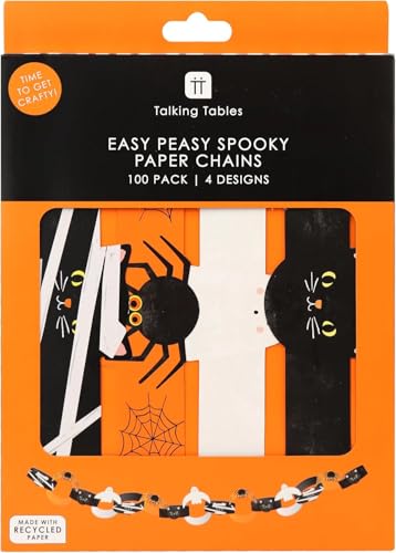 Halloween Paper Garland - 100 Precut Spooky Prints DIY Party Decor & Classroom Craft