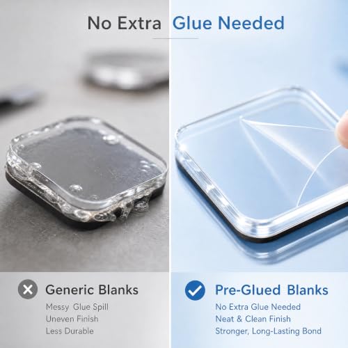 DIY Clear Acrylic Magnet Set - Square & Round 18 Pack for Crafts & Decoration