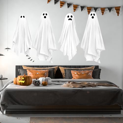 Halloween Wall Stickers Watercolor Ghost Decals - Large Room Mural, 2 Sheets, 35.4 x 11.8 Inch - Ghost Variant