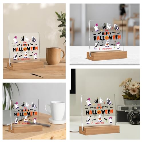 Halloween Coworker Gift Acrylic Ghost Decor for Office & Home - 4x4 Inches