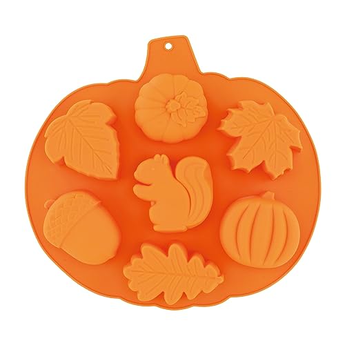 Pumpkin Cake Mold 7 Cavities Set of 2 - Fall Harvest Silicone Baking Mold