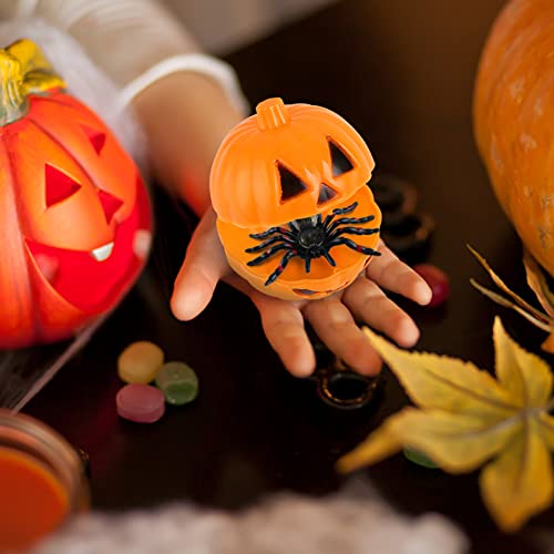 Halloween Fillable Plastic Pumpkin Eggs - Set of 12 Small Jack o' Lantern Containers