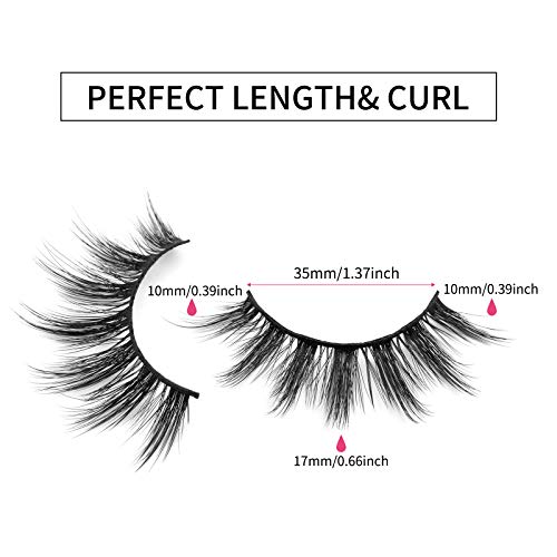 DYSILK Fluffy Mink Lashes 17mm - Wispy Natural Look Reusable Eyelashes 07-17mm Variation