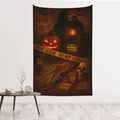 Halloween Crime Scene Tapestry 60x40 Inch - Murder Mystery Party Decor, Skeleton Wall Hanging, Detective Room Backdrop - Witch Variation 60"L x 40"W
