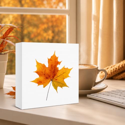 Fall Decor Rustic Maple Leaf Wooden Sign - Sign-18 Autumn Thanksgiving
