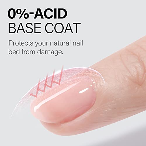AILLSA Base and Top Coat Gel Nail Polish Set - BG-Base & Top Coat, 15ml Each