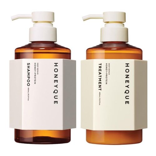 HONEYQUE Deep Repair Moist Shampoo & Conditioner - Revitalize Hair With Honey Collagen | 450ml/15.2 fl. oz.