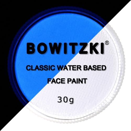 Face Paint Neon White - Water-Based Body & Face Makeup for Kids & Adults, 30g Split Cake