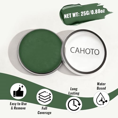 Dark Green Water-Based Face & Body Paint - Flexible, Vivid, Vegan Cosmetic